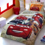 نیم ست ملحفه کشدار ۲ تکه نوجوان پرکا 90×200طرح کارز مک Cars Maq پانو رانفرس
