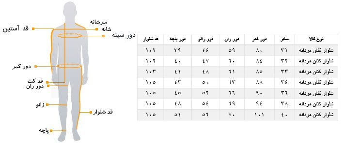 سایز بندی آستین بلند پیراهن