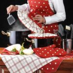 کیسه سبزی کتان رزین تاژ طرح خالدار قرمز - Image 2