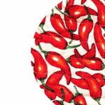 دم کنی ۳ تکه کشدار چاپی رزین تاژ طرح فلفل قرمز