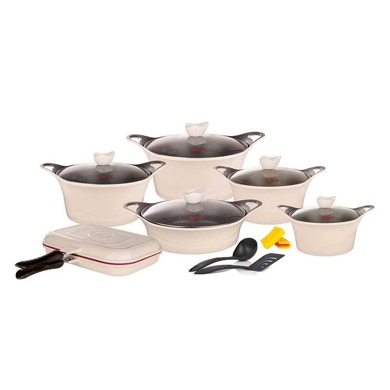 candid Pot service 15 pieces moسرویس قابلمه گرانیتی 15 پارچه کاندید مدل کاپری | Radekdel Capri (3) سرویس قابلمه گرانیتی 15 پارچه کاندید مدل کاپری | Radek