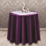 رومیزی رزین تاژ ساتن پنبه گرد قطر 250 طرح ساده - Image 2