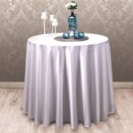 رومیزی رزین تاژ ساتن پنبه گرد قطر 250 طرح ساده - Image 3