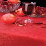 رومیزی ژاگارد گرد قطر 250 رزین تاژ طرح رز