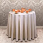 رومیزی رزین تاژ ساتن پنبه گرد قطر 250 طرح ساده - Image 6