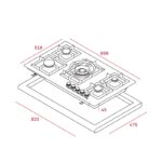گاز صفحه ای توکار تکا مدل EFX 90 5G AI AL DR - Image 4