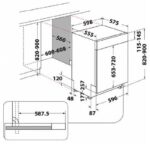 ماشین ظرفشویی توکار ویرپول 14 نفره مدل WBC 3C26 PFX - Image 2